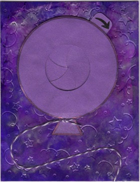 Iris Card - Balloon Happy Birthday (purple & blue) Closed